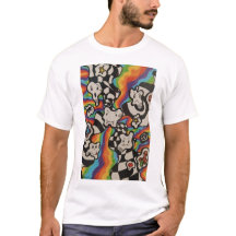 Camiseta de caras felices tristes enojadas psicodé