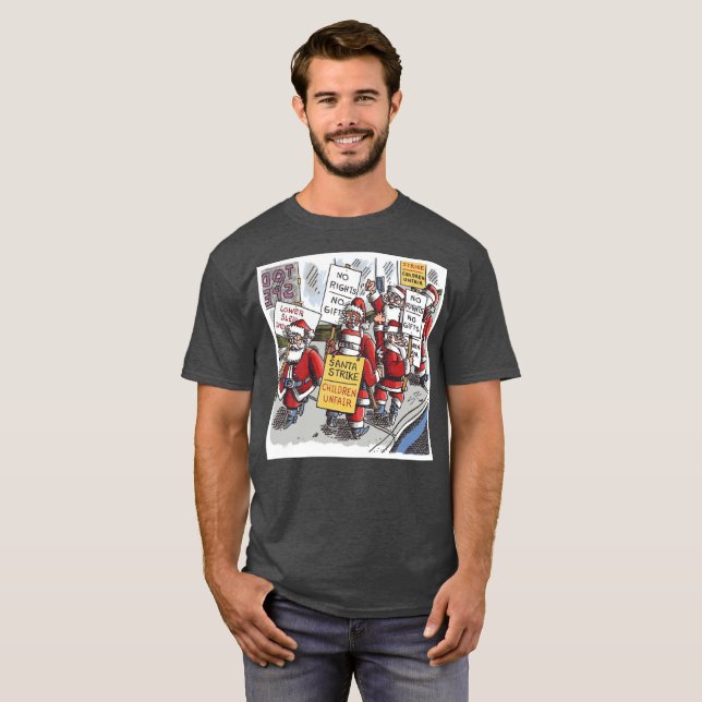 Camiseta de carbón de Santa Strike para hombres (Anverso completo)