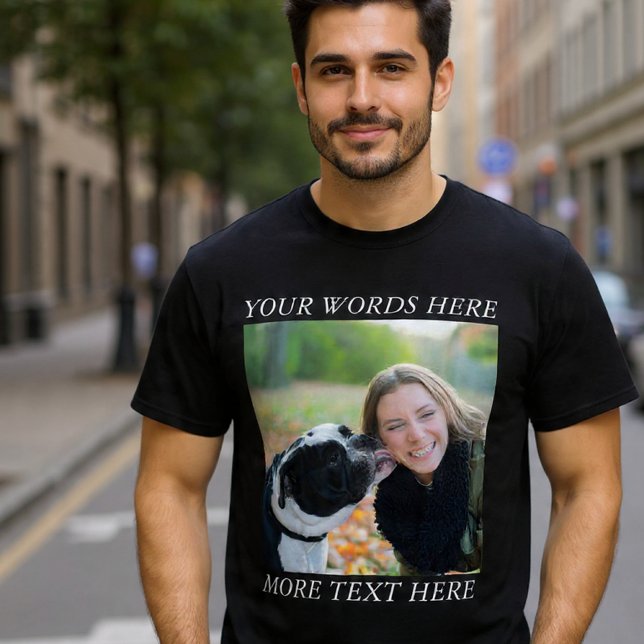 Camiseta de carga de fotos con texto personalizado (Subido por el creador)