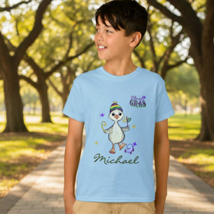 Camiseta de Carnaval Mardi Gras Niño Ganso Nombre
