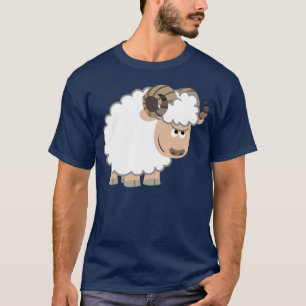 Camiseta de carnero de dibujos animados lindo y co