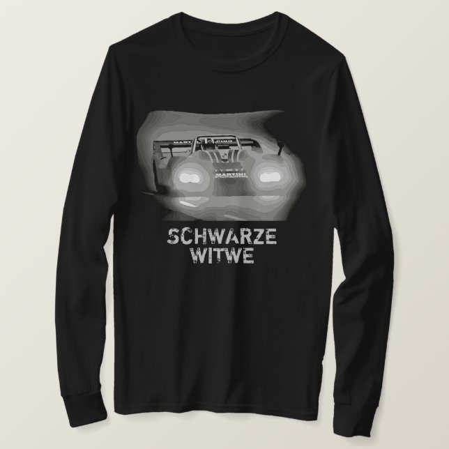 Camiseta de Carreras de viuda negra de 1976 (Anverso del diseño)