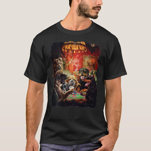 Camiseta de cartas de póquer de perro (Anverso)