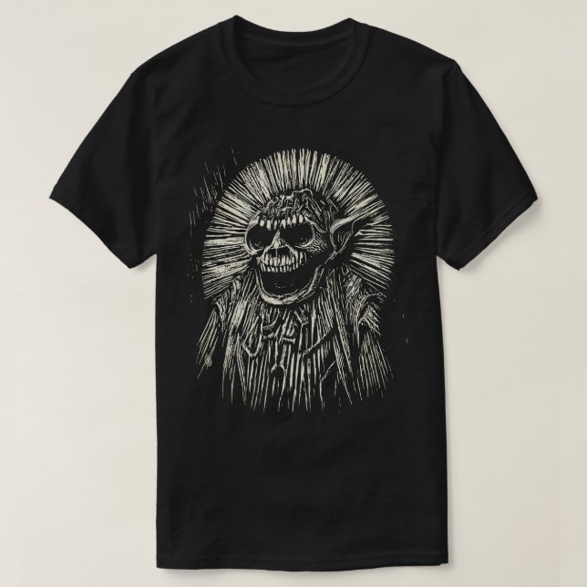Camiseta de cartón blanco y negro (Diseño del anverso)