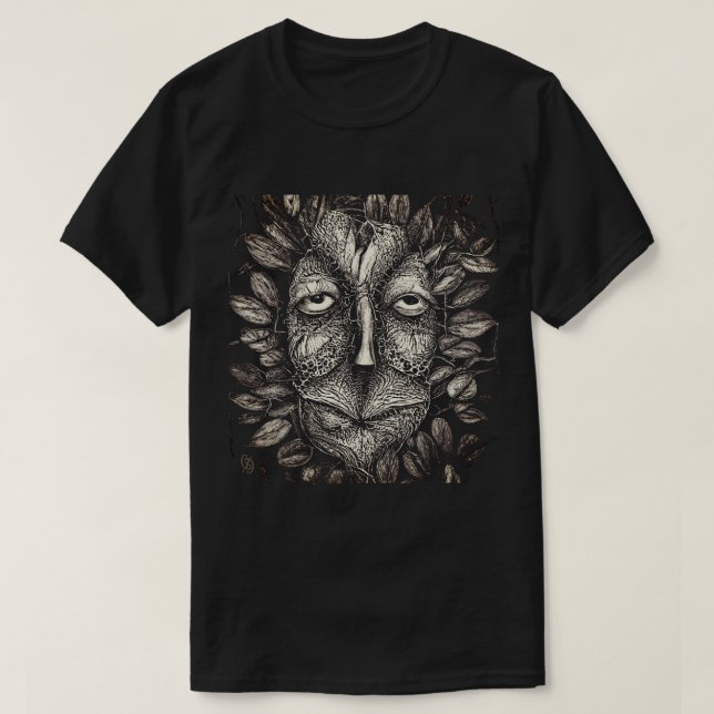 Camiseta de cartón blanco y negro (Diseño del anverso)