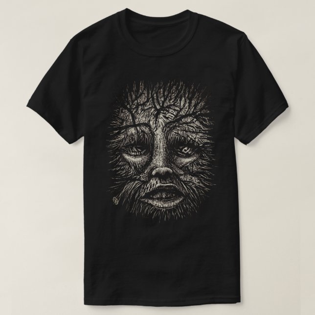 Camiseta de cartón blanco y negro (Diseño del anverso)