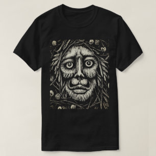 Camiseta de cartón blanco y negro