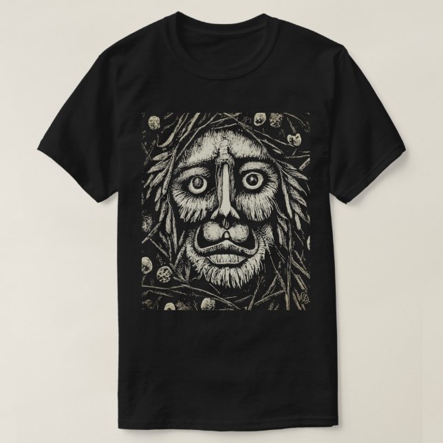 Camiseta de cartón blanco y negro (Diseño del anverso)