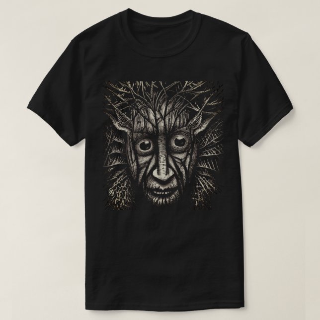 Camiseta de cartón blanco y negro (Diseño del anverso)
