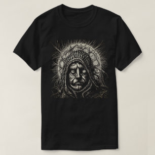 Camiseta de cartón blanco y negro