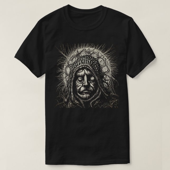 Camiseta de cartón blanco y negro (Diseño del anverso)
