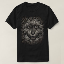 Camiseta de cartón blanco y negro