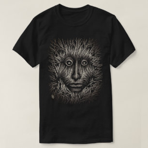 Camiseta de cartón blanco y negro
