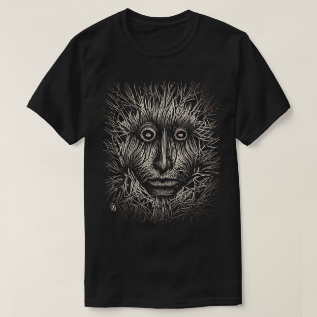 Camiseta de cartón blanco y negro (Diseño del anverso)