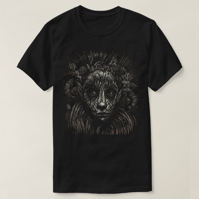 Camiseta de cartón blanco y negro (Diseño del anverso)