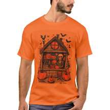 Camiseta de Casa Embrujada de Esqueleto Espeluznan