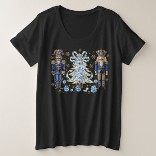 Camiseta de Cascanueces Azules y Árbol de Navidad