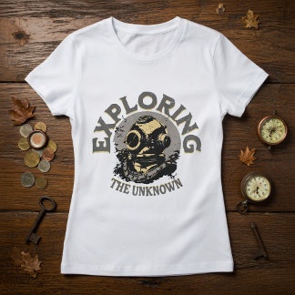 Camiseta de casco de buzo retro vintage