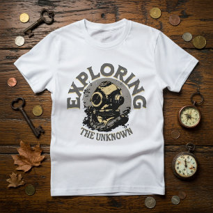 Camiseta de casco de buzo retro vintage