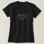 Camiseta de Cat Whiskers<br><div class="desc">Camiseta del gato con la palabra personalizable "mau". Elija su estilo y color favoritos.</div>