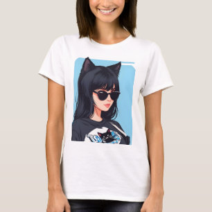 Camiseta de Catrina Gata Anime de Halloween