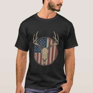 Camiseta de caza de ciervos con bandera estadounid