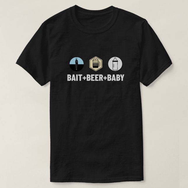 Camiseta de cebo, cerveza y paternidad (Diseño del anverso)