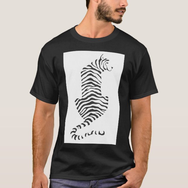 Camiseta de cebra negra y blanca (Anverso)