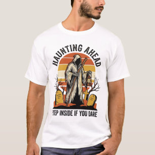Camiseta de cementerio espeluznante con segador de