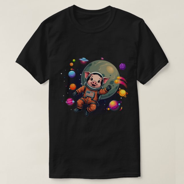 Camiseta de cerdo cerdos en el espacio | Astronaut (Diseño del anverso)