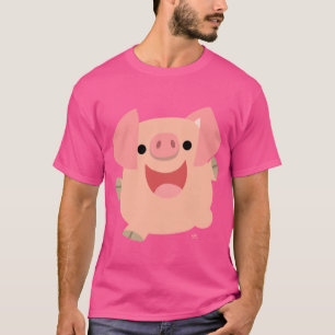 Camiseta de cerdo de dibujos animados alegre