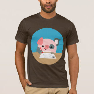 Camiseta de cerdo de dibujos animados lindos escri