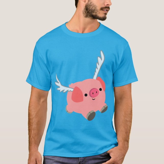 Camiseta de cerdo Personalizado alada (Anverso)