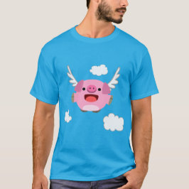 Camiseta de cerdo volador de dibujos animados lind