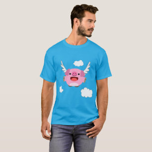 Camiseta de cerdo volador de dibujos animados lind