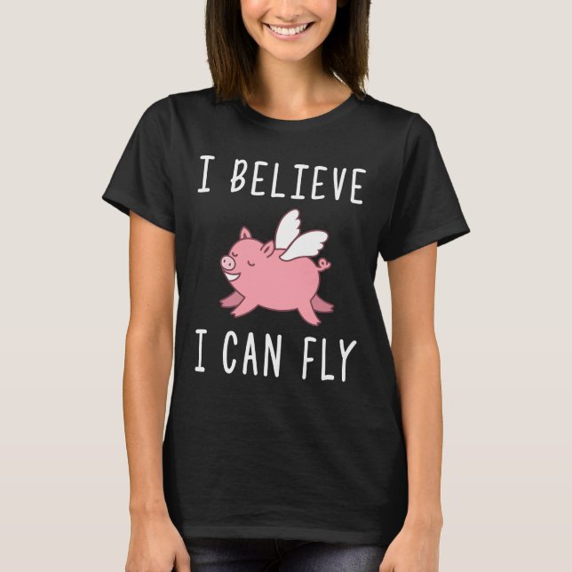 Camiseta De Cerdo Voladora Cuando Los Cerdos Vuela (Anverso)