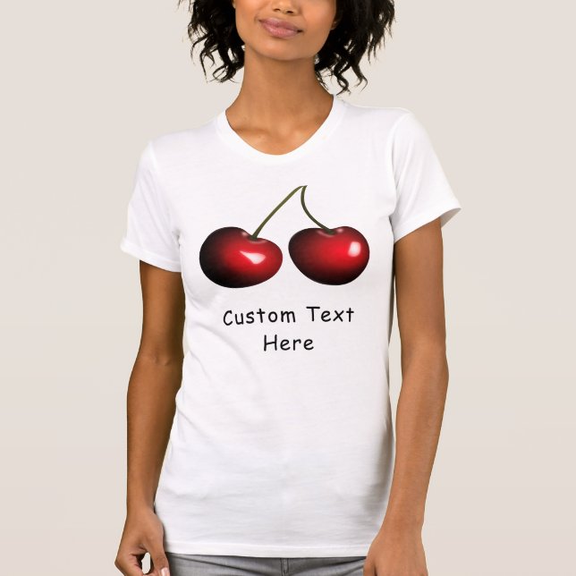 Camiseta de cereza roja - Tu texto (Anverso)