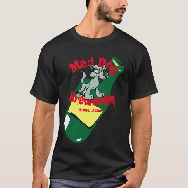 Camiseta de cervecería de perro loca (Anverso)