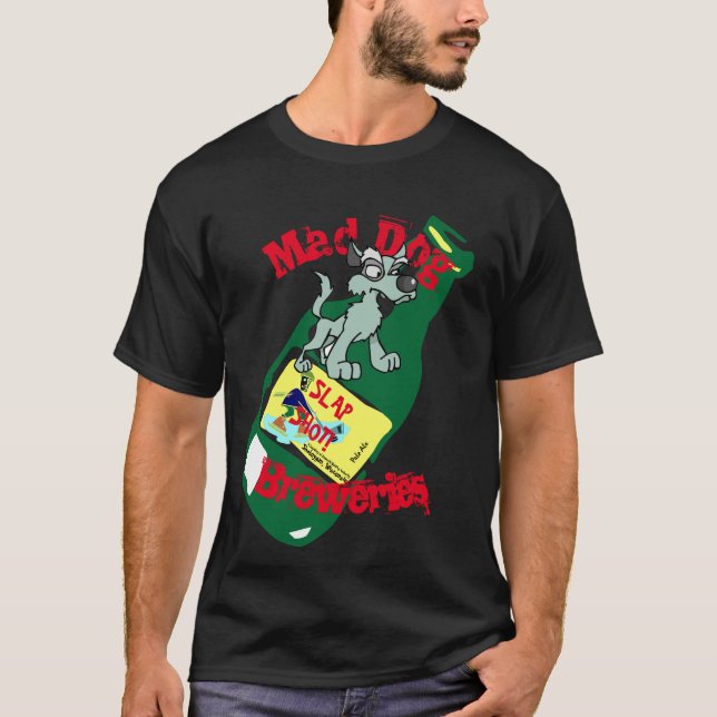 Camiseta de cervecería de perro loca (Anverso)
