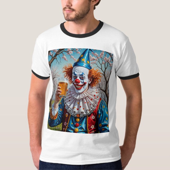 Camiseta de cerveza de payaso espeluznante para Fi (Anverso)