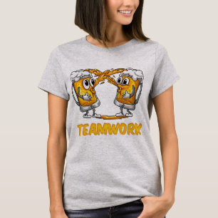 Camiseta de cerveza de trabajo en equipo