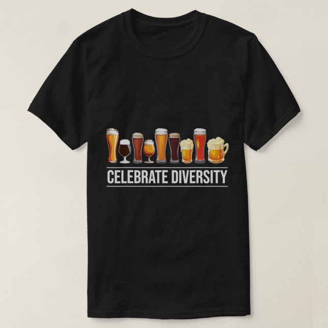 Camiseta de cerveza para celebrar la diversidad (Diseño del anverso)