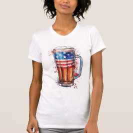 Camiseta de cerveza patriótica divertida