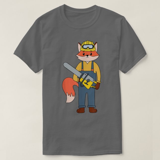 Camiseta De Chainsaw Para Los Trabajadores De La Construcci (Diseño del anverso)