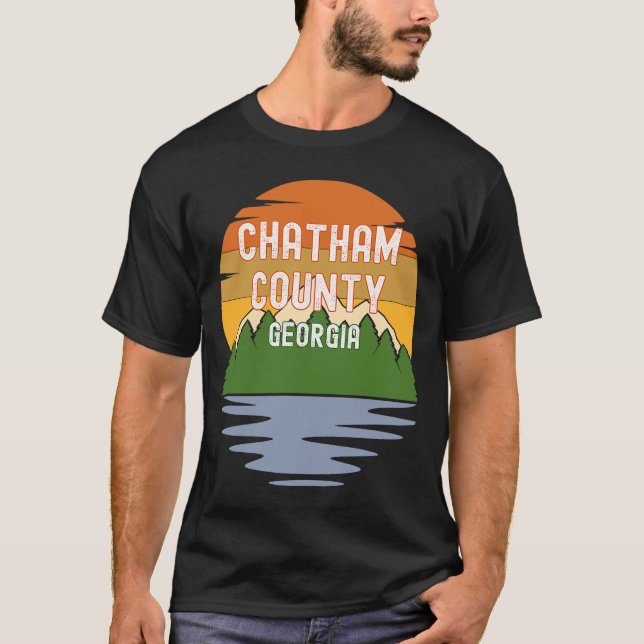 Camiseta De Chatham County Georgia Vintage Sunset (Anverso)