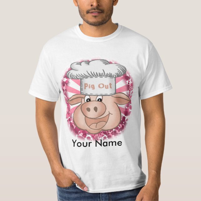 Camiseta de Chef de Pig Out (Anverso)