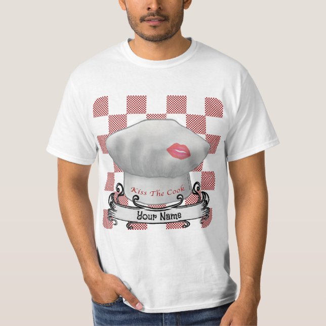 Camiseta de chef Kiss The Cook (Anverso)