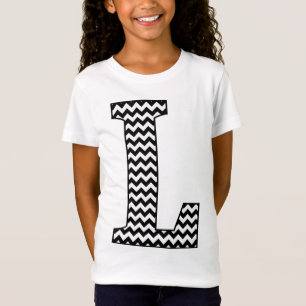 Camiseta de Chevron L chica negro y blanco del