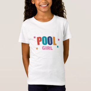 Camiseta de chica blanca tipografía verano natació