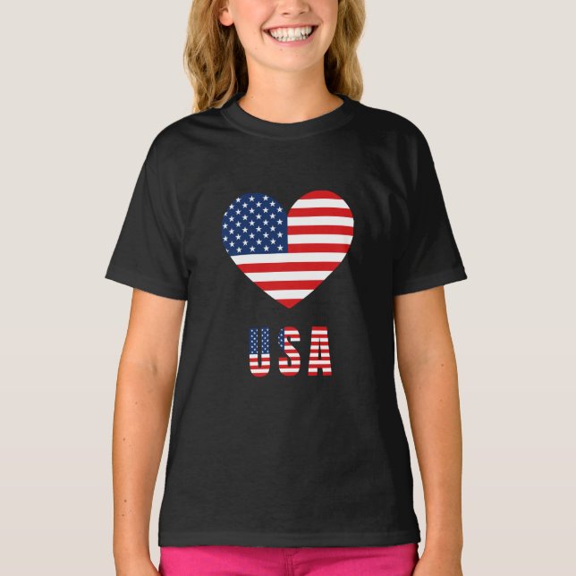 Camiseta de chica con diseño de corazón con bander (Anverso)